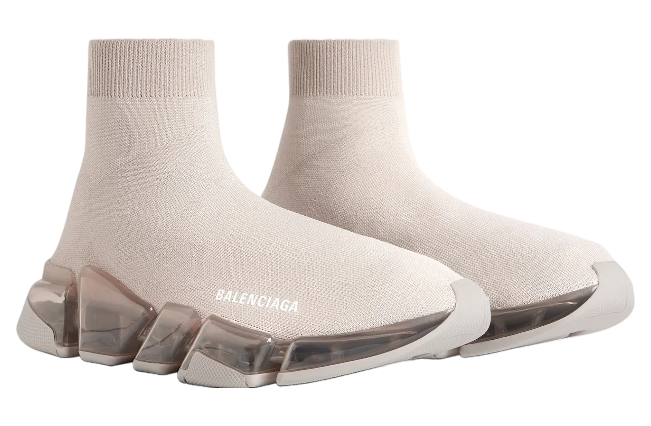 balenciaga speed 2 0 full clear sole recycled knit wmns light beige 0