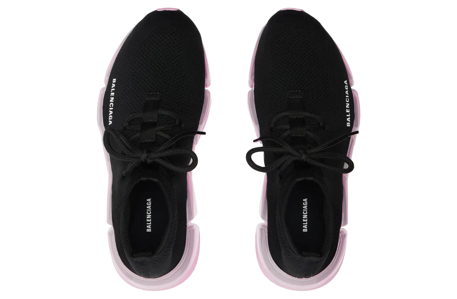 balenciaga speed 2 0 lace up full clear sole recycled knit wmns black light pink 4