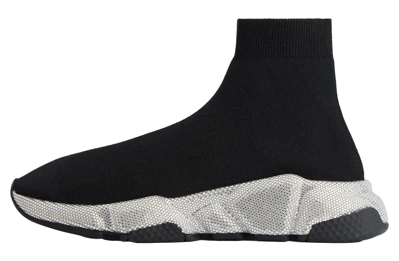 balenciaga speed recycled knit with rhinestones wmns black 2
