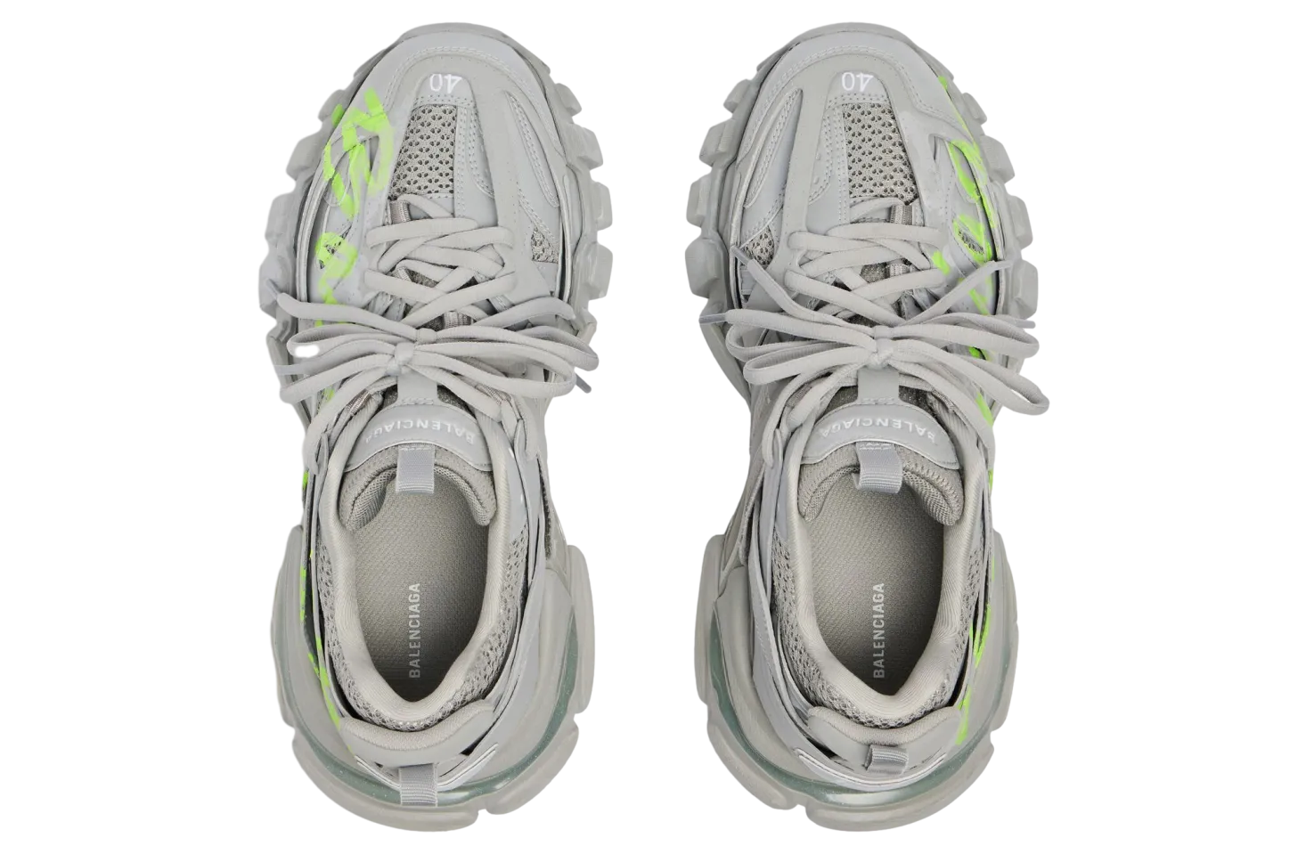 balenciaga track signature grey neon yellow 4