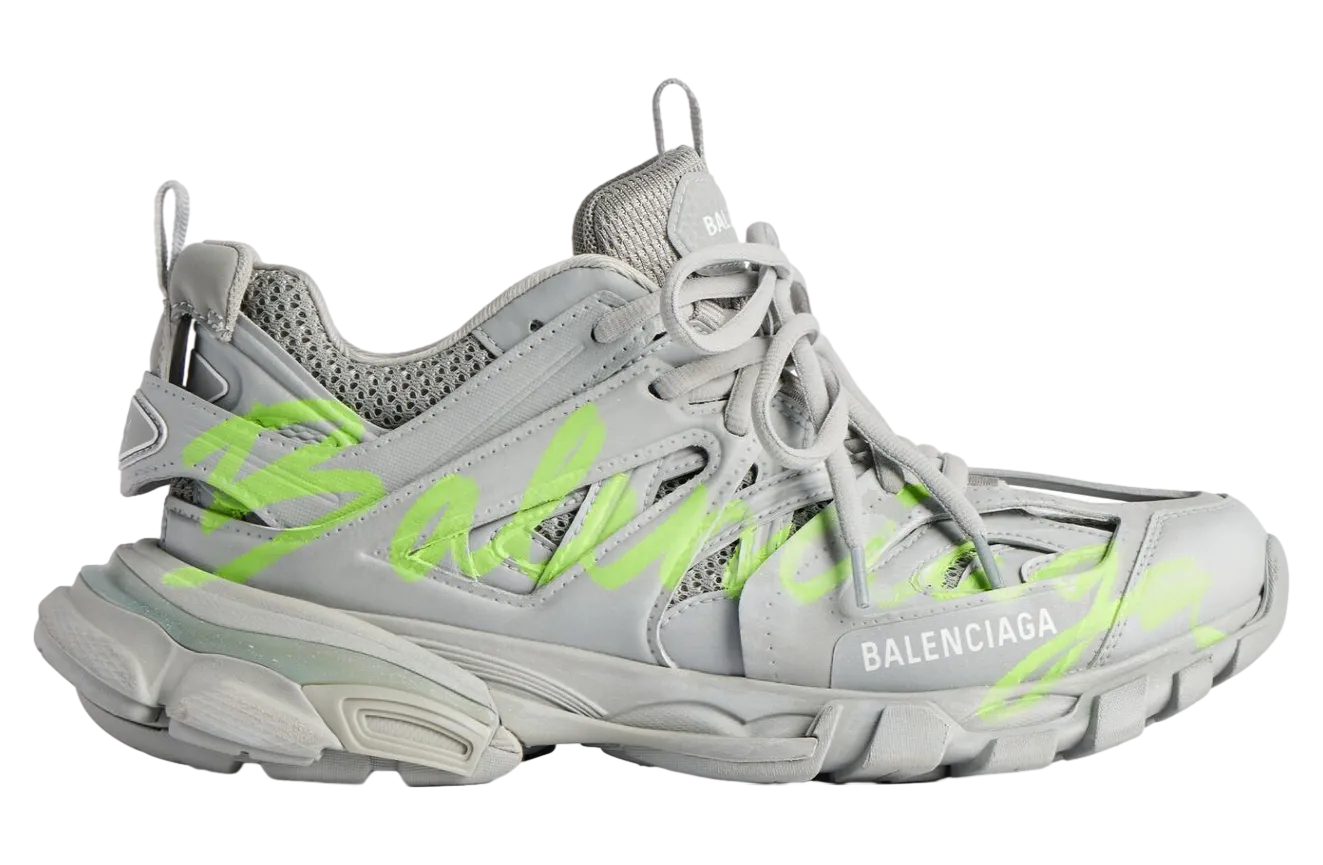 balenciaga track signature grey neon yellow