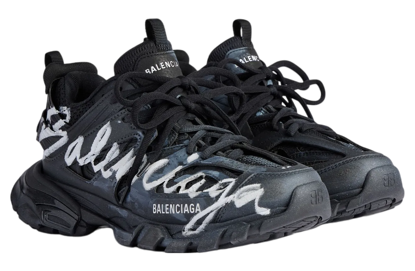 balenciaga track signature wmns black white 0