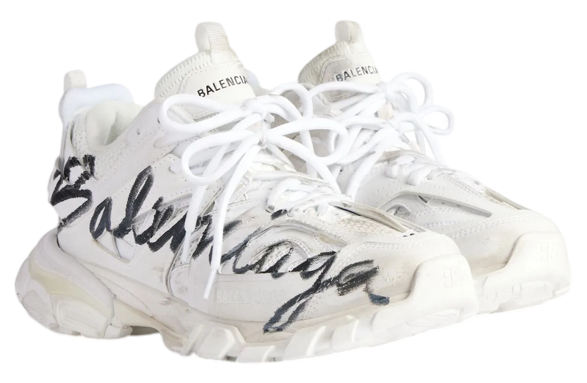 balenciaga track signature wmns white black 0