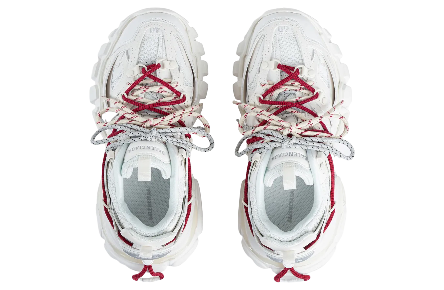 balenciaga track trail laces white red 4