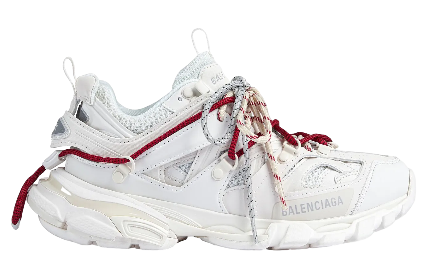 balenciaga track trail laces white red