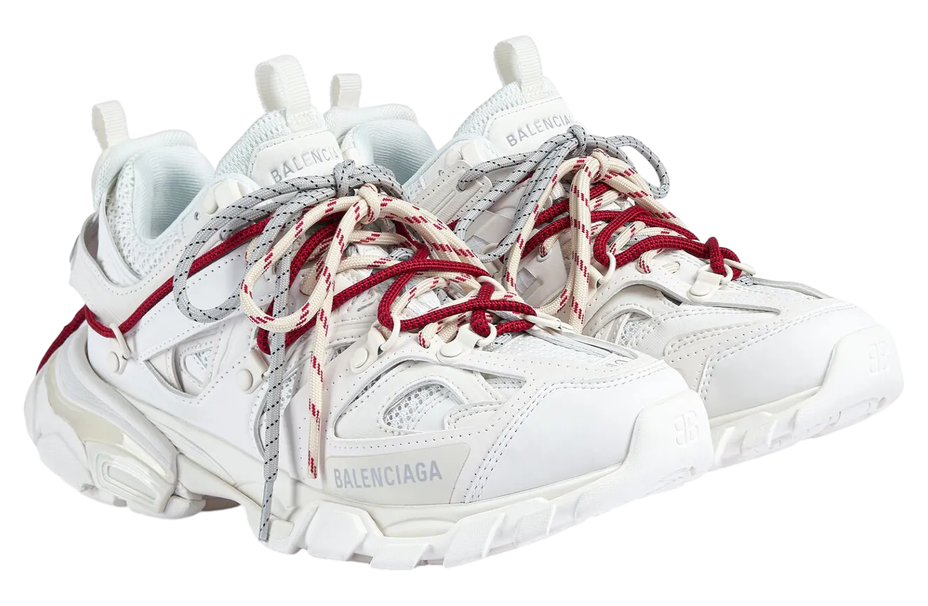 balenciaga track trail laces wmns white red 0
