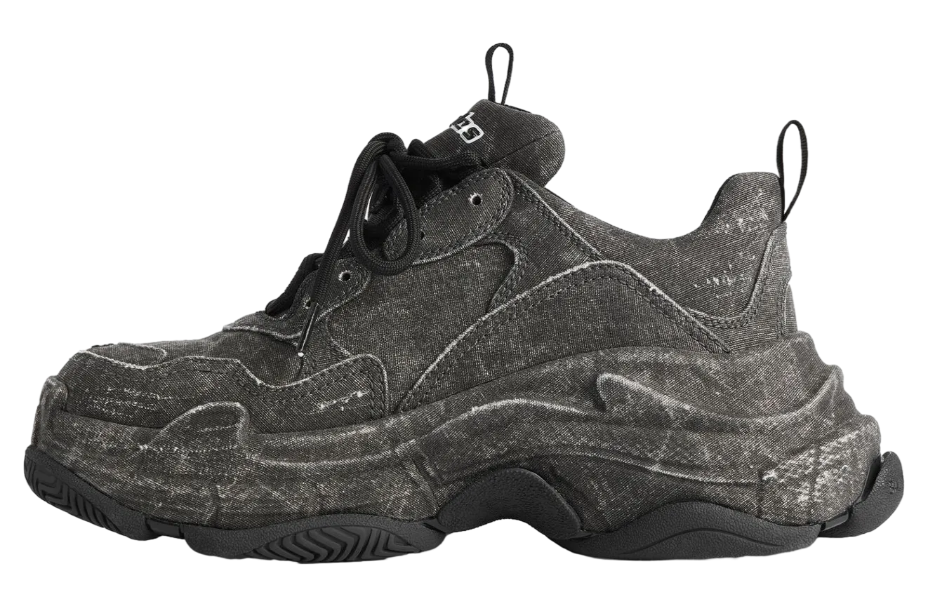 balenciaga triple s canvas black 2