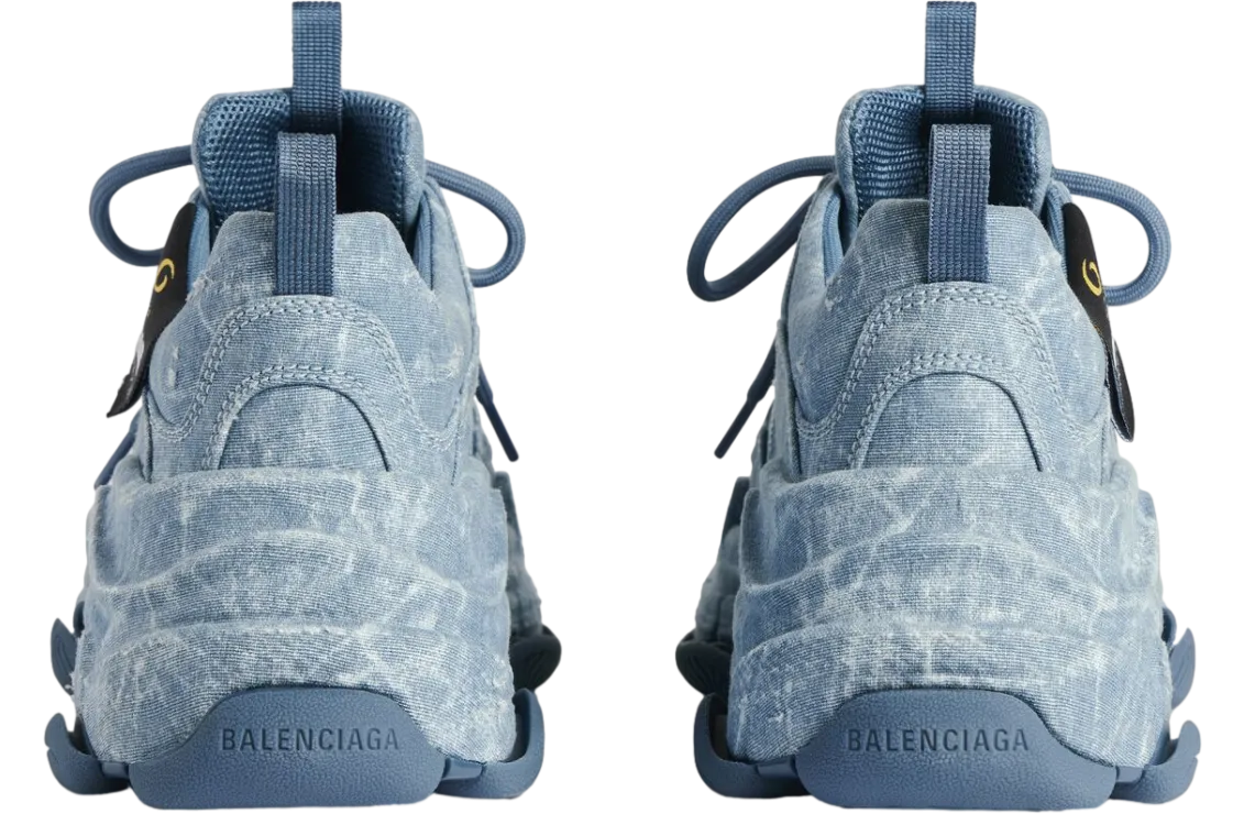 balenciaga triple s canvas blue 3