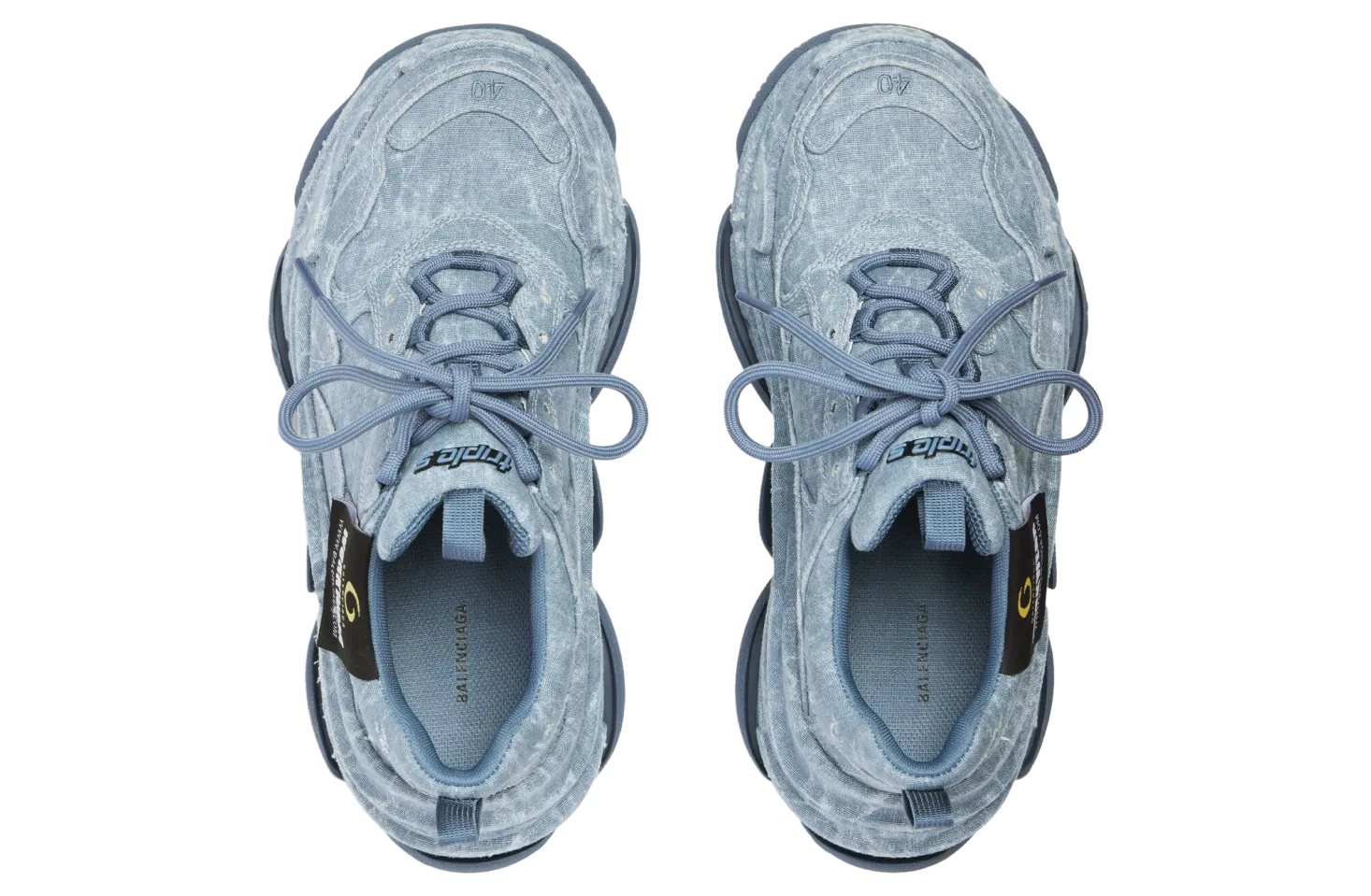 balenciaga triple s canvas blue 4