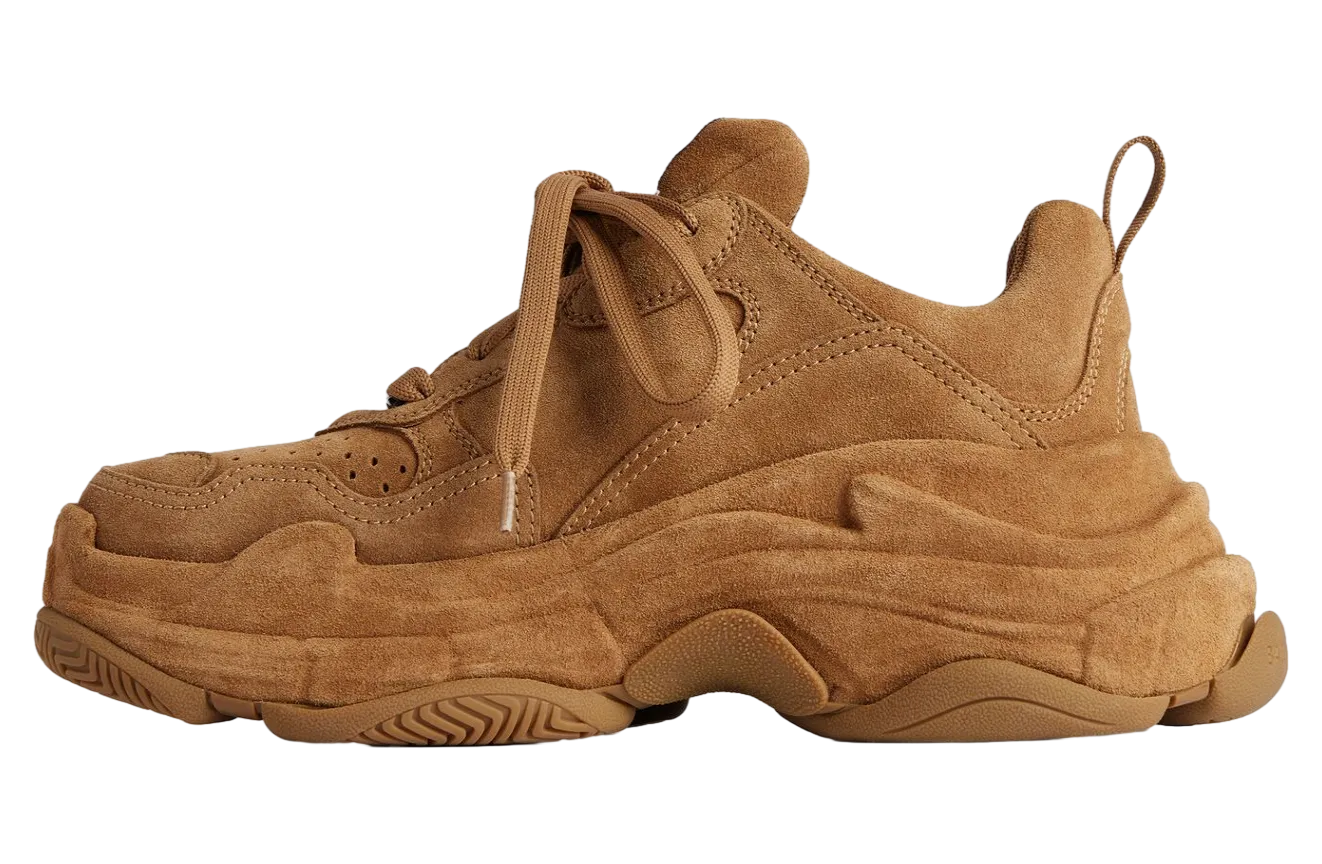 balenciaga triple s sporty suede brown 2