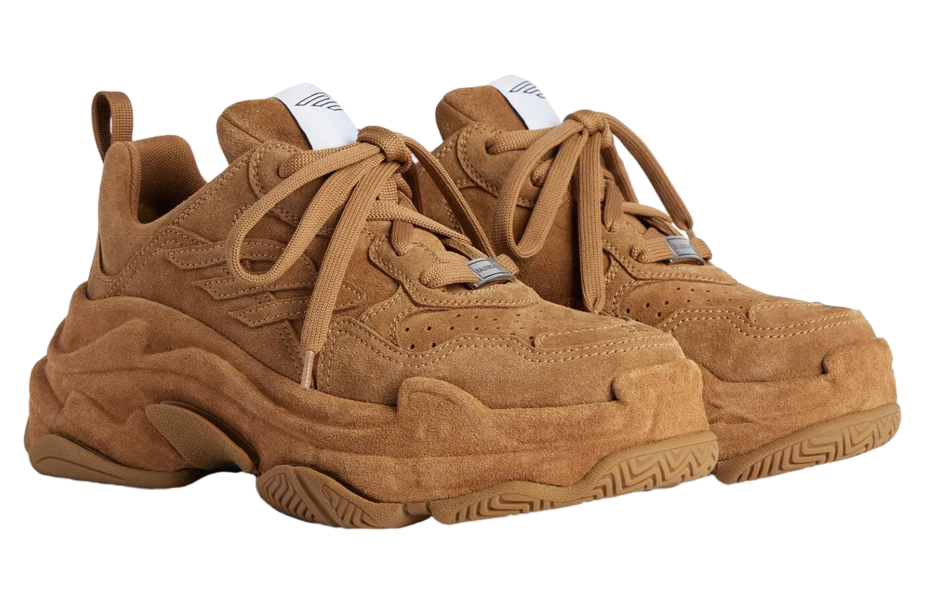 balenciaga triple s sporty suede wmns brown 0
