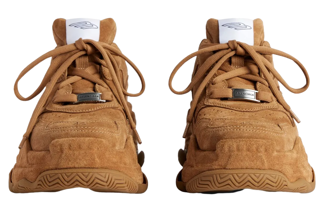 balenciaga triple s sporty suede wmns brown 1