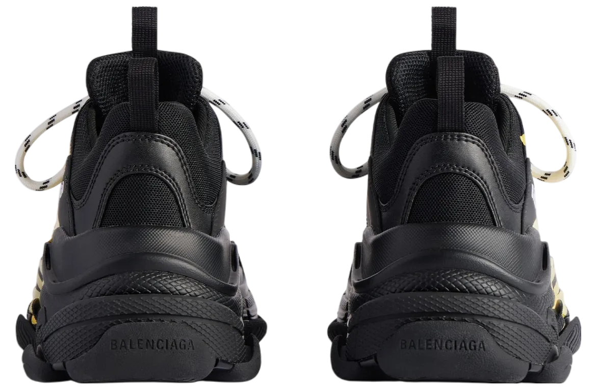 balenciaga triple s tape type black yellow 3