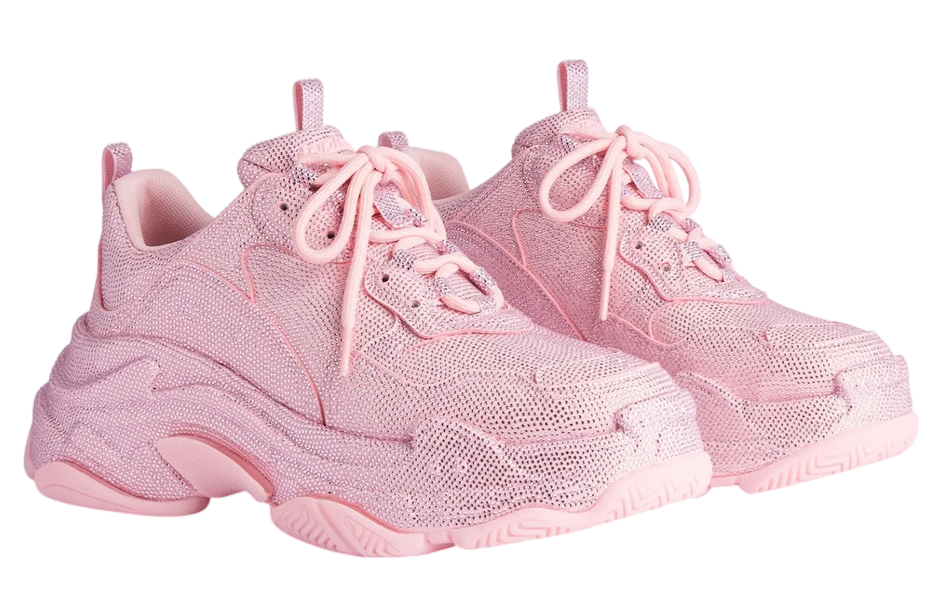 balenciaga triple s with rhinestones wmns light pink 0