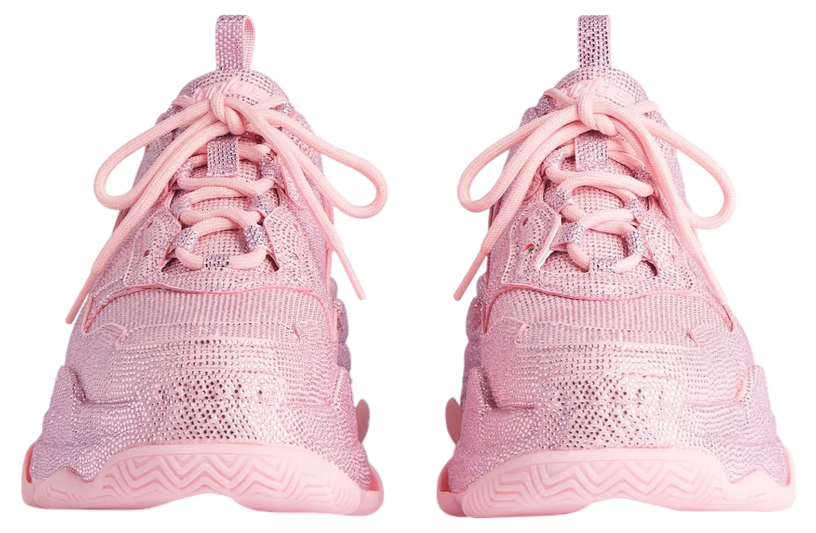 balenciaga triple s with rhinestones wmns light pink 1