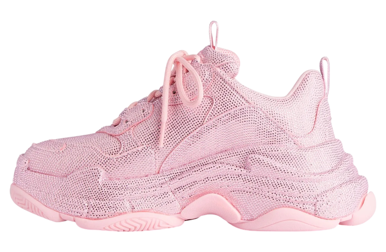 balenciaga triple s with rhinestones wmns light pink 2