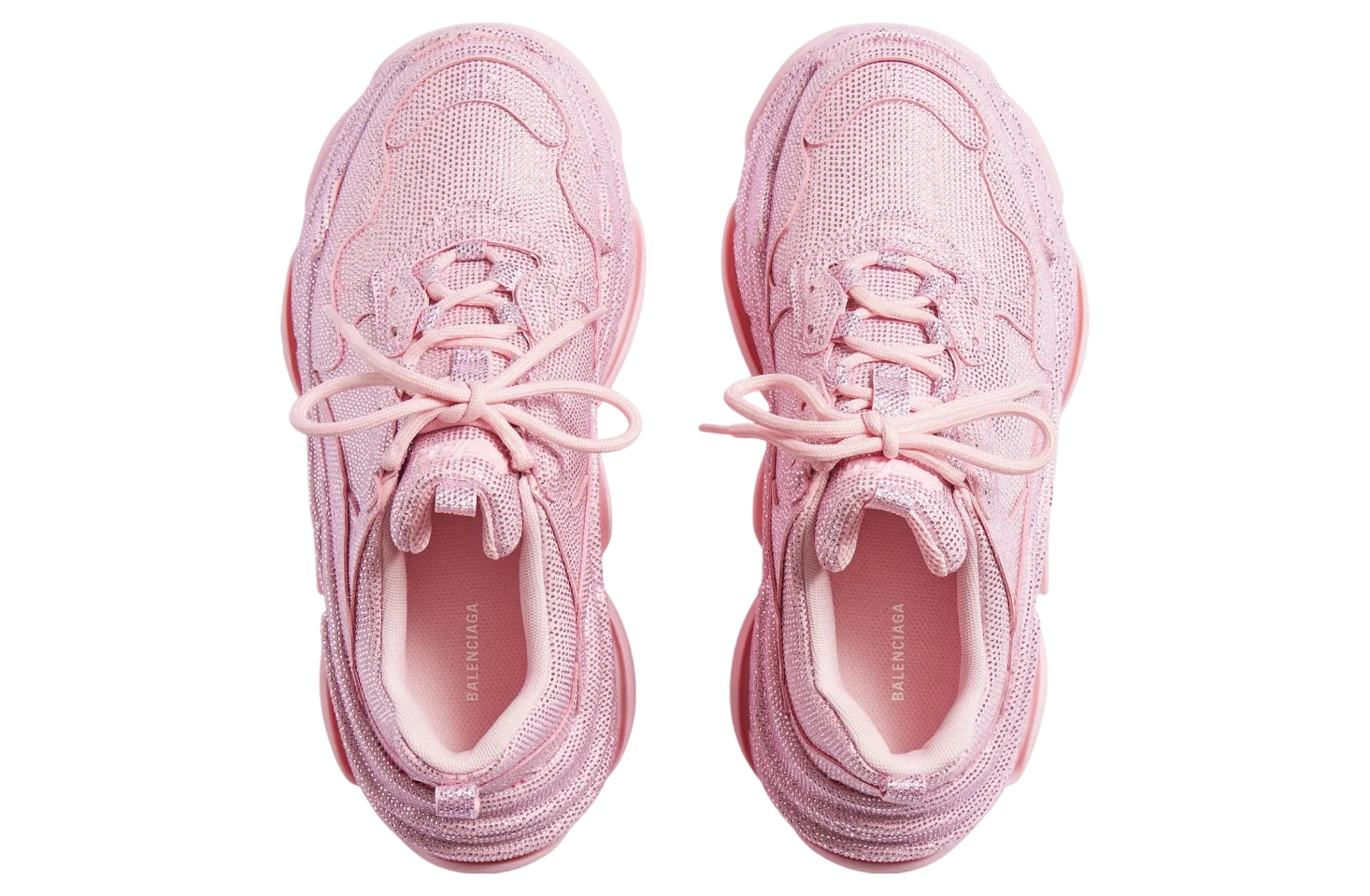 balenciaga triple s with rhinestones wmns light pink 4