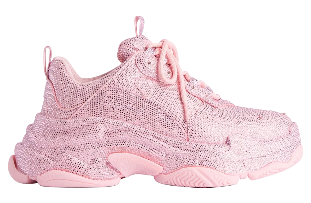 balenciaga triple s with rhinestones wmns light pink