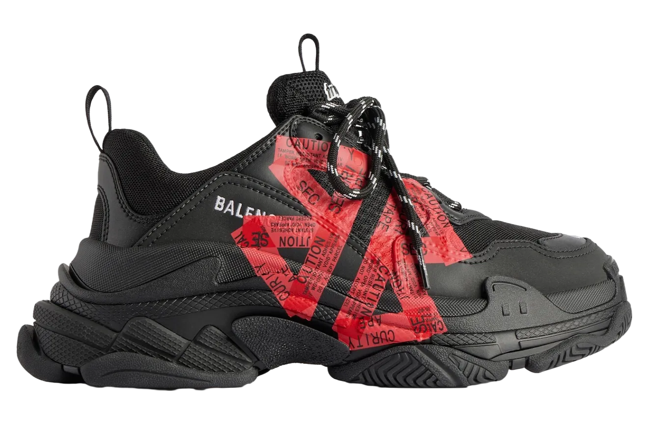 balenciaga triple s wmns black red