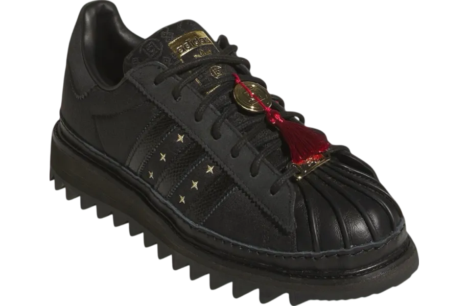 clot x adidas superstar chinese new year core black carbon black 1