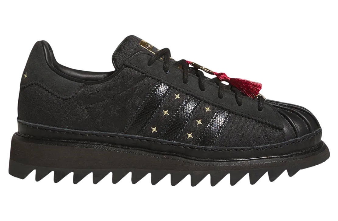 clot x adidas superstar chinese new year core black carbon black