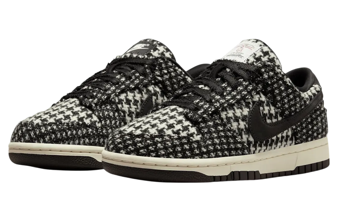 harris tweed x nike dunk low wmns white black 0