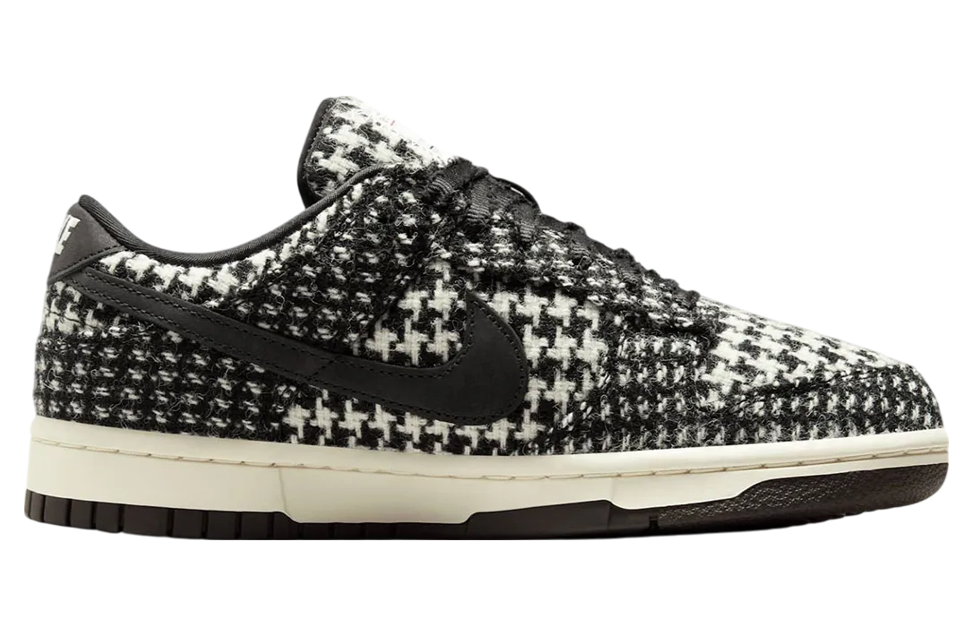 harris tweed x nike dunk low wmns white black 1