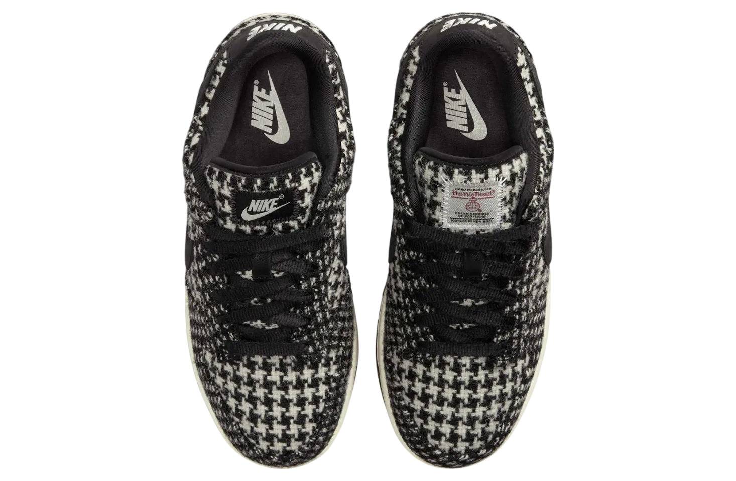 harris tweed x nike dunk low wmns white black 2