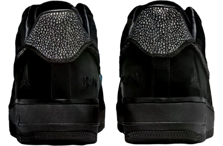 ja morant x nike air force 1 low luxe black metallic silver 3