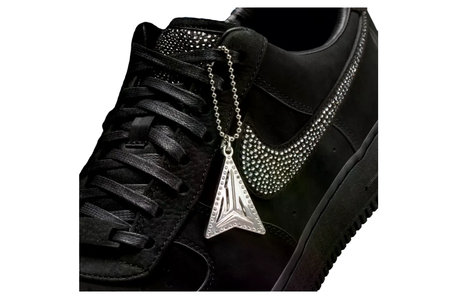 ja morant x nike air force 1 low luxe black metallic silver 5