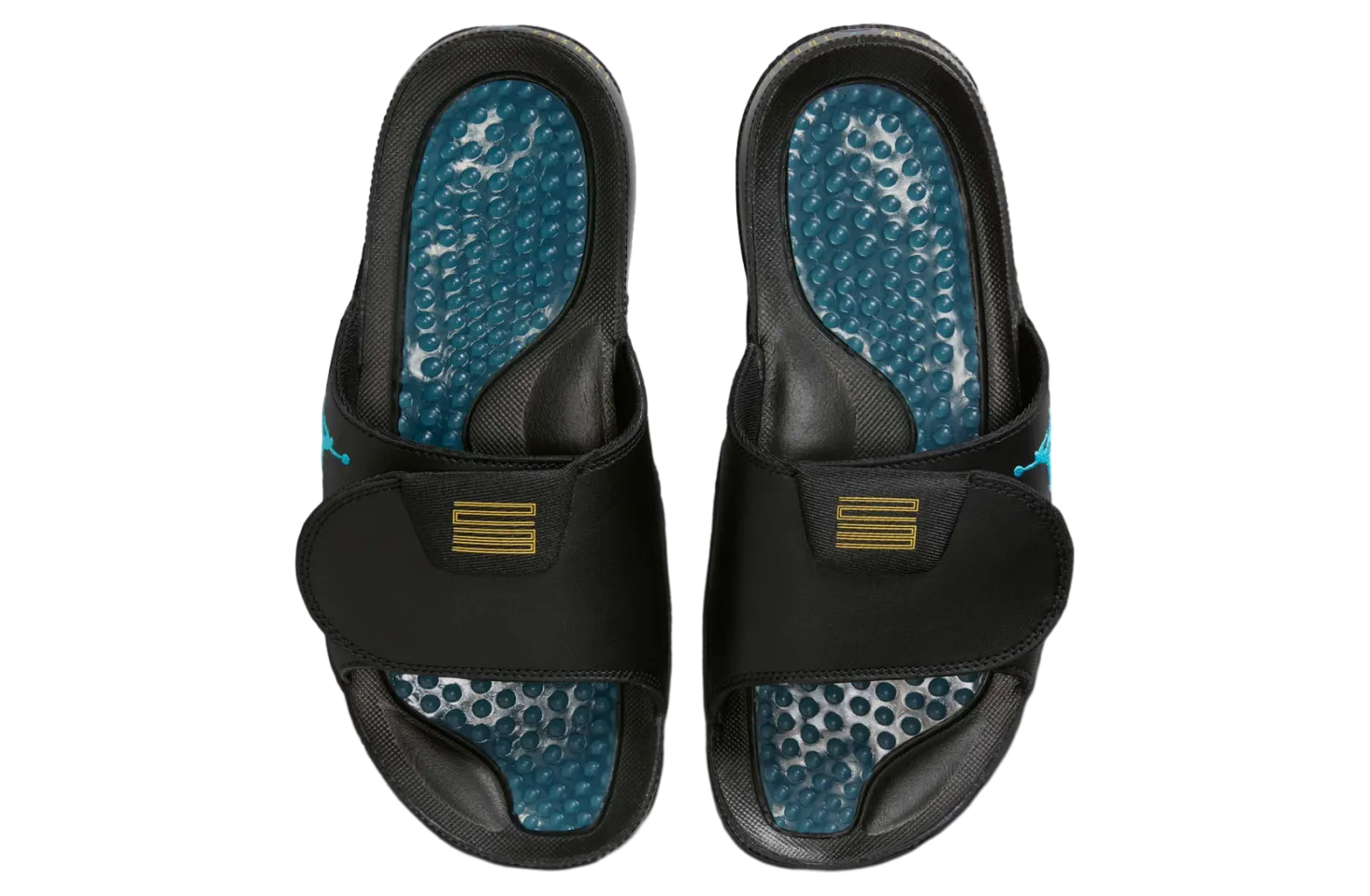 jordan hydro slide black varsity maize 1