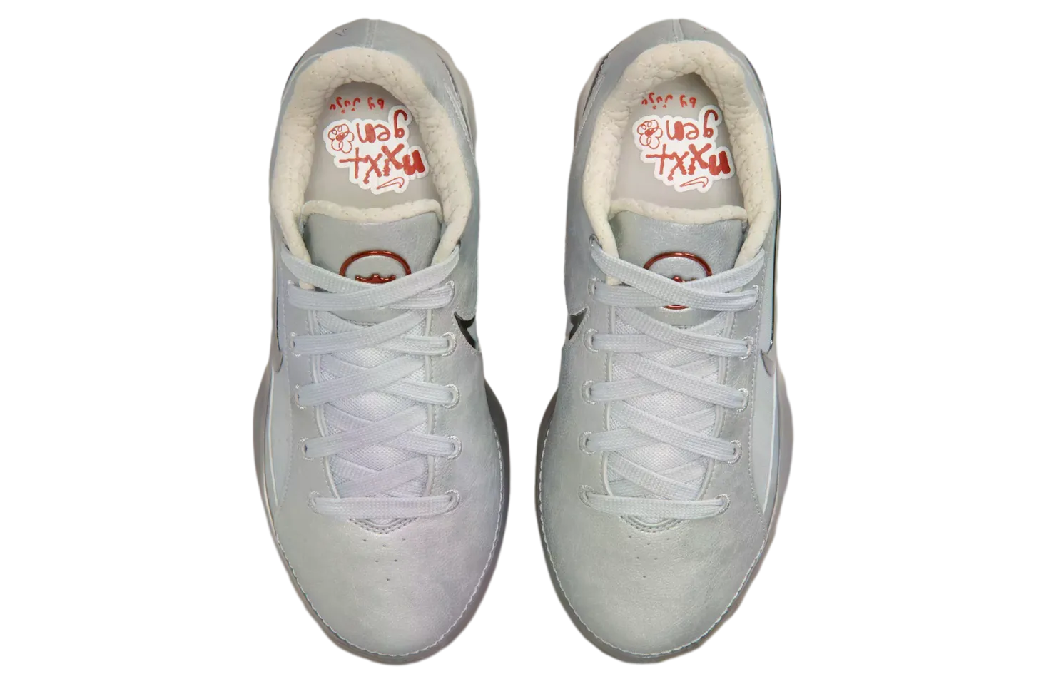 juju watkins x nike lebron nxxt gen silver lining metallic silver light crimson 2