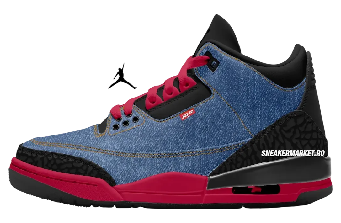 levi s x air jordan 3 denim gym red