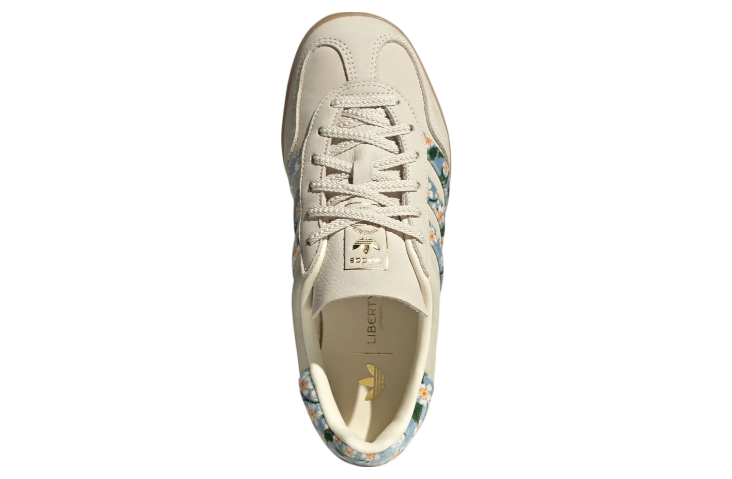 liberty london x adidas gazelle indoor crew white gold metallic 3