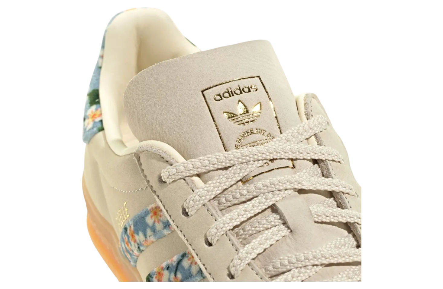 liberty london x adidas gazelle indoor crew white gold metallic 6