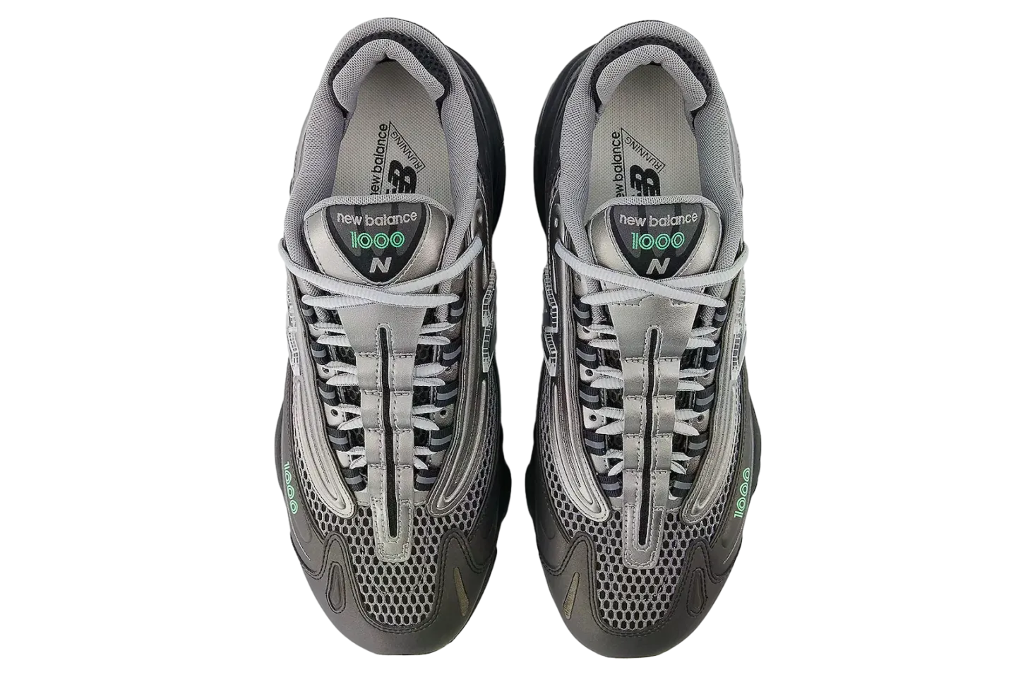 new balance 1000 dark silver metallic lime leaf 2