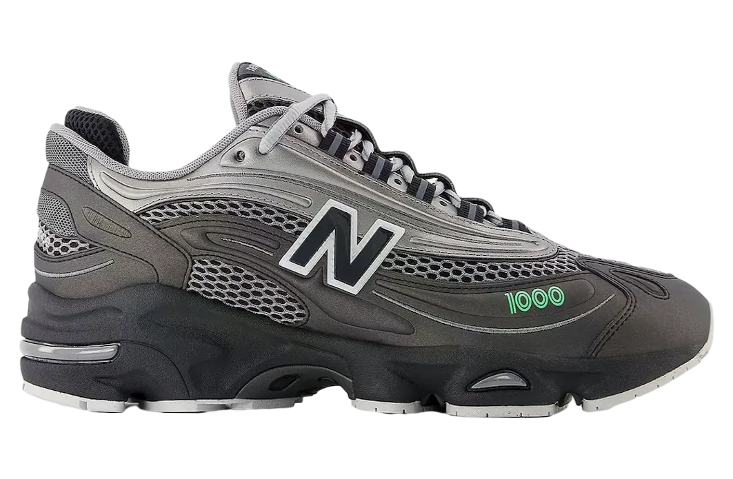 new balance 1000 dark silver metallic lime leaf