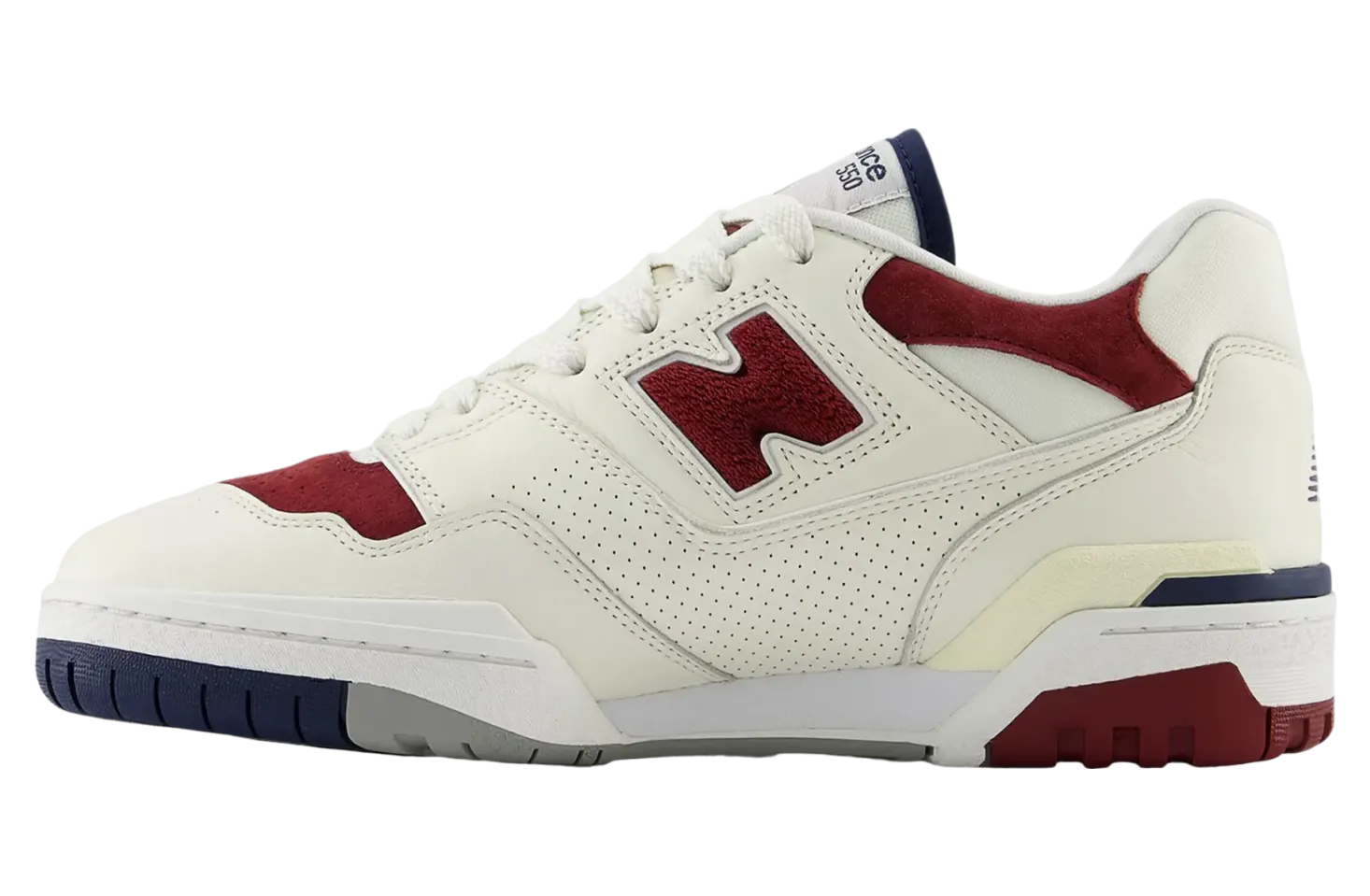 new balance 550 suede toe burgundy navy 1