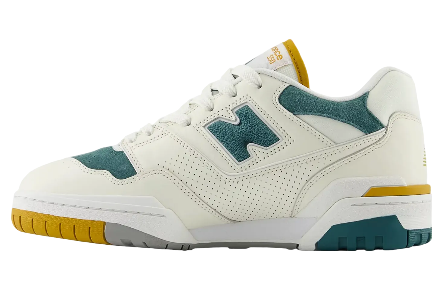 new balance 550 suede toe green mustard 1