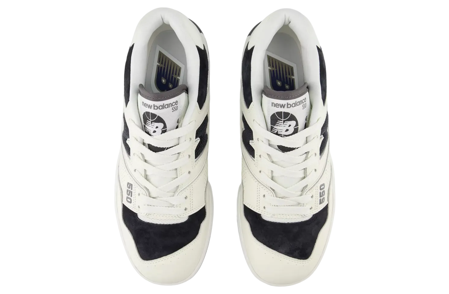 new balance 550 suede toe white black 2