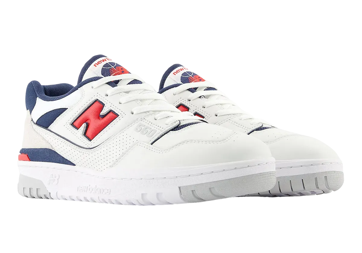 new balance 550 white red navy 0