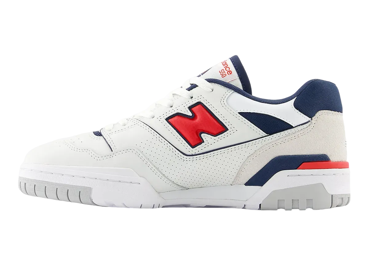 new balance 550 white red navy 1