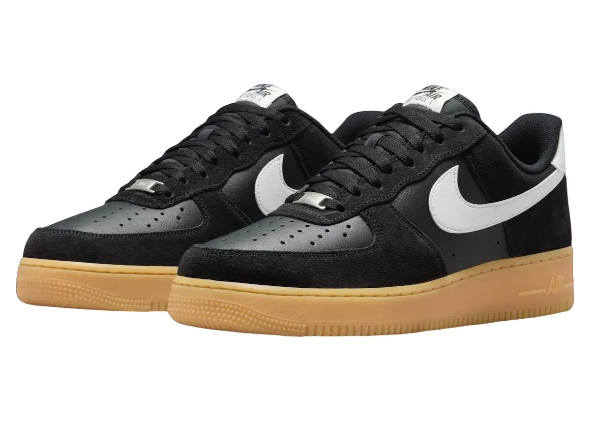 nike air force 1 low black suede gum 0