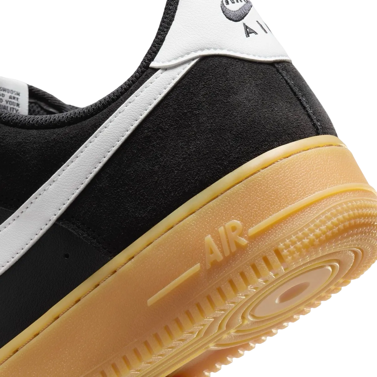 nike air force 1 low black suede gum 6