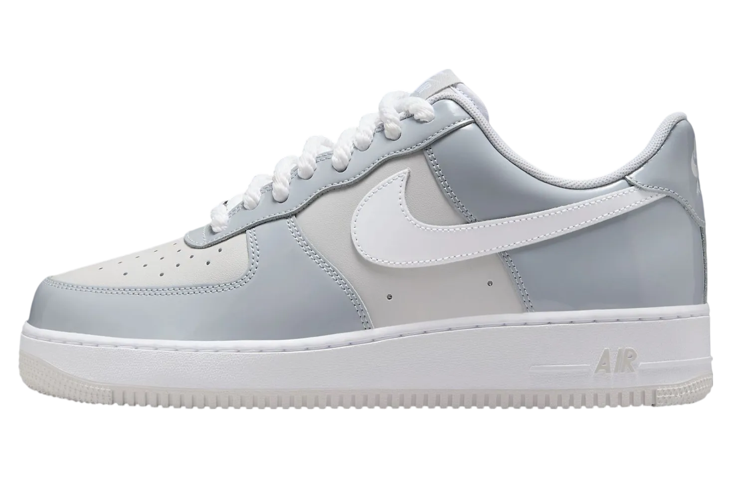 nike air force 1 low patent leather wolf grey vast grey