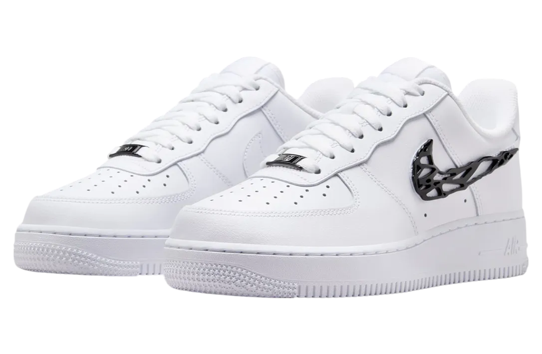 nike air force 1 low shredded metal swoosh white black 0