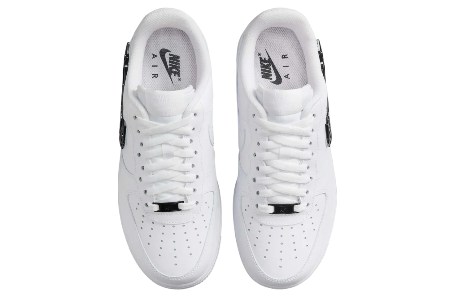 nike air force 1 low shredded metal swoosh white black 2