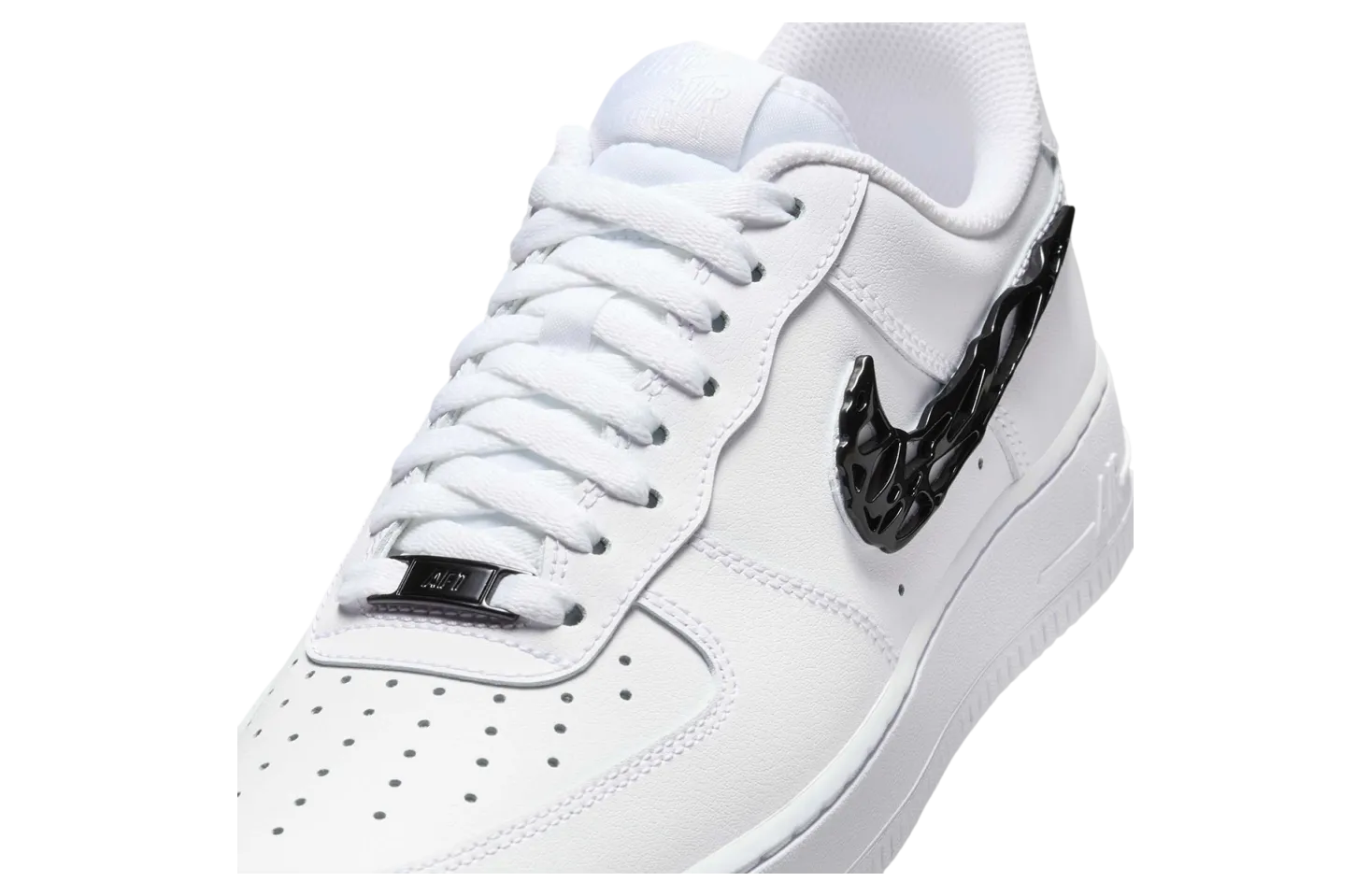 nike air force 1 low shredded metal swoosh white black 5