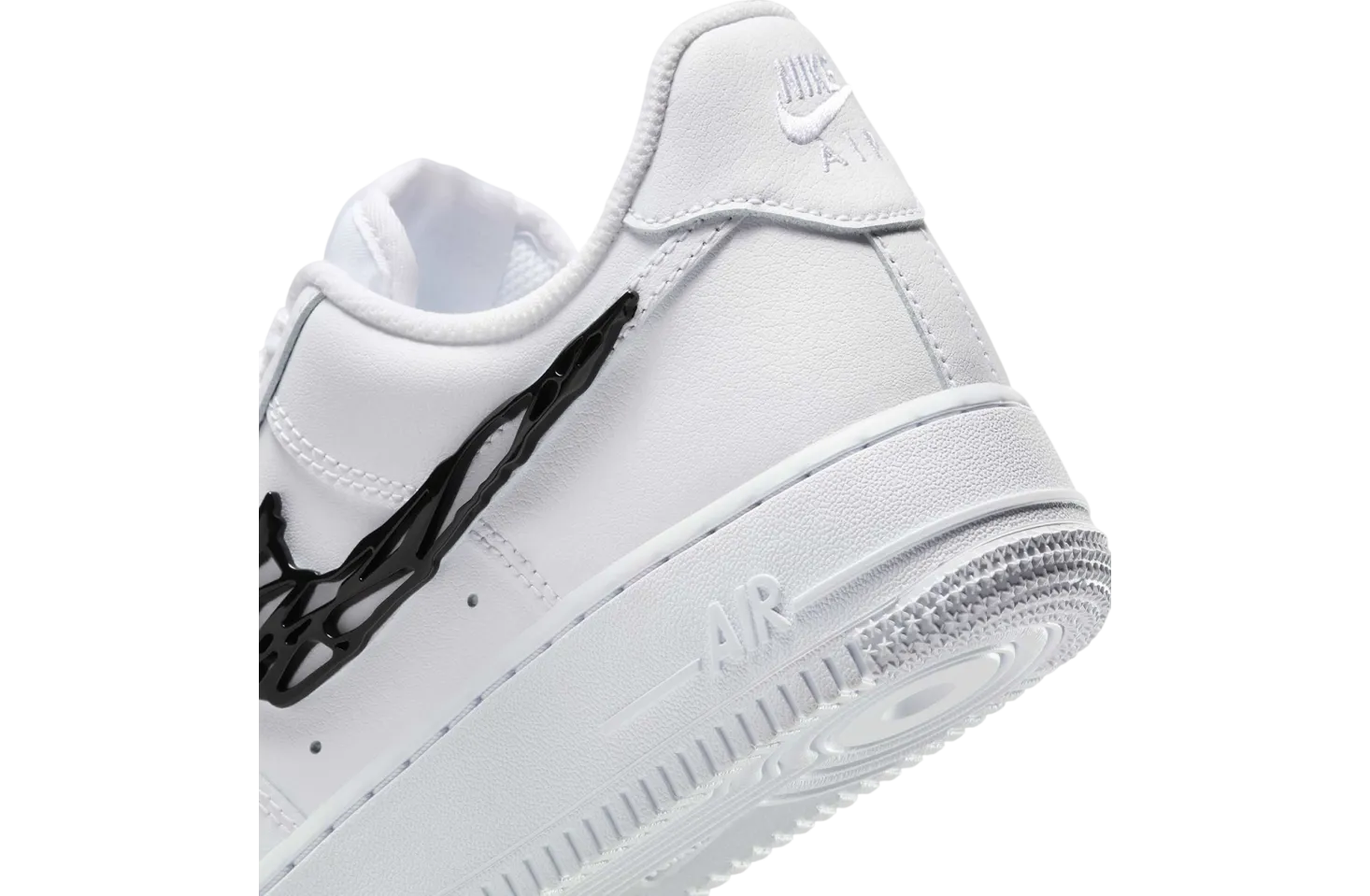 nike air force 1 low shredded metal swoosh white black 6