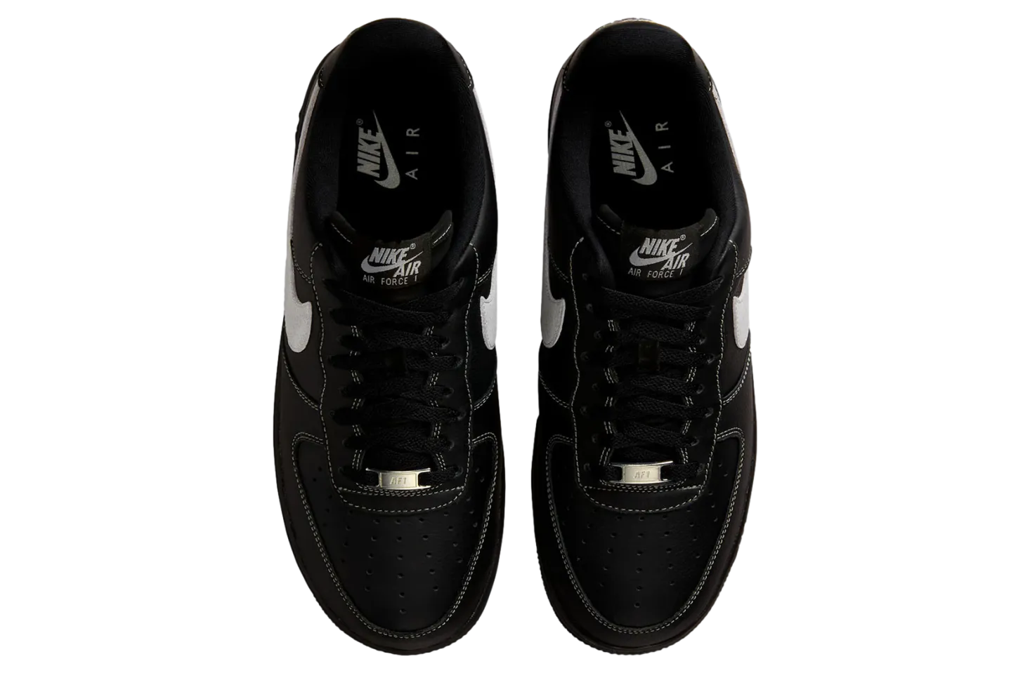 nike air force 1 low white stitch black 2